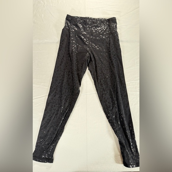 Stylish Black Leopard Print Womens Leggings. Sz L - Picture 4 of 4